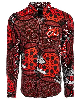 Reason Men's Lenox Regular-Fit Printed Shirt Red XL • $22.97