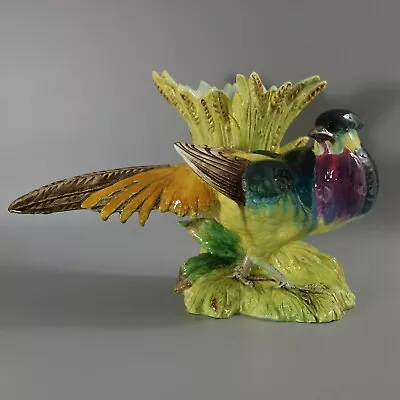 Jerome Massier Fils Majolica Pheasant Vase • $3782.62