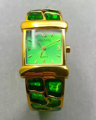 Incredible Joan Rivers Classic Collection Gold & Green Clamper Wristwatch- MINT • $70