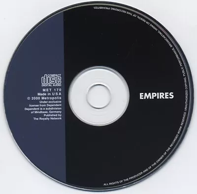 DISC ONLY - Empires By VNV Nation (CD 2000 Metropolis) • $12.99