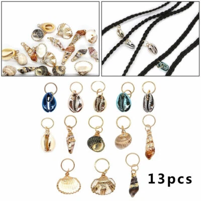 £9.30 • Buy 13x Braid Dirty Hair Rings Shell Clips Cuff Dreadlock DIY Jewelry Necklace Craft