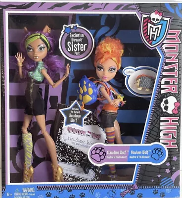 2011 Monster High Clawdeen & Howleen Wolf Werewolf Sister Diary Pet Complete Box • $99