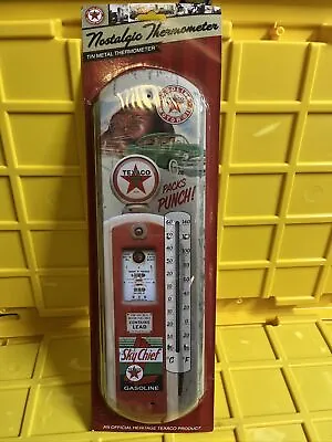 Texaco Metal Thermometer Vintage Style Texas Oil Aged Finish • $15.99