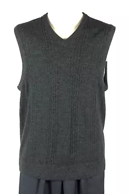 Mens Dockers Sweater Vest Size M Medium Gray 100% Acrylic V-Neck Machine Wash • $17.98