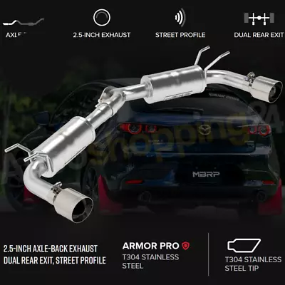 MBRP S4450304 2.5  Exhaust For 2019-2024 Mazda 3 Hatchback FWD/AWD 2.5/2.5T • $559.99