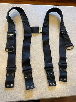$35 • Buy Firefighter Padded Suspenders Black Parachute Turnout Pants Globe LONG READ