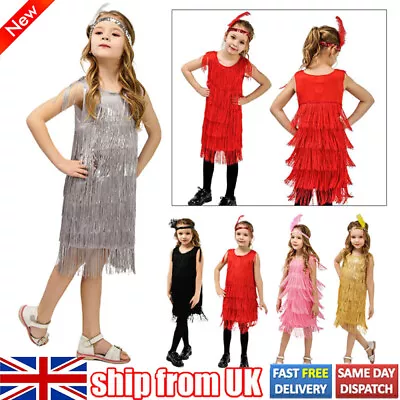 1920's Girls Charleston Flapper Dress & Headpiece World Book Fancy Dress Costume • £20.98