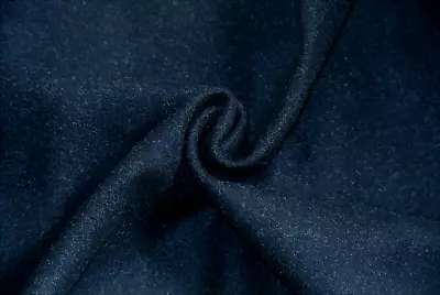 £7.75 • Buy Wool & Cashmere Navy Blue Melange Luxurious Pressed Melton Made In Italy D239
