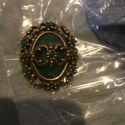 Vintage Brooch Jade Glass • $60