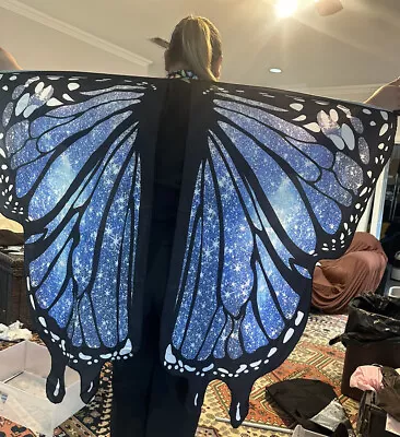 ⭐️Adult Cape Wings Costume Butterfly Shawl Party Butterfly + Black Mask • $8