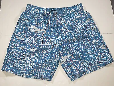 Mens Maui And Sons Blue Drawstring Swim Board Shorts Size Large • $10.99
