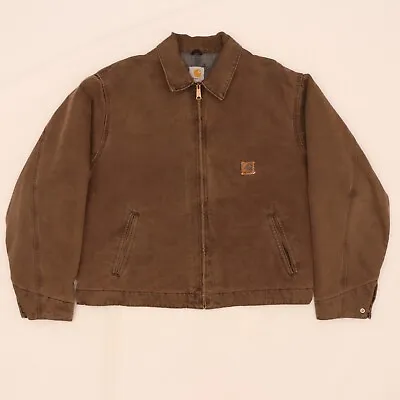 $94 • Buy B6577 VTG Carhartt J146 CHT Detroit Brown Blanket Lined Workwear Jacket Size XL