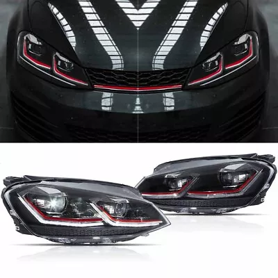 $469.99 • Buy Full LED Headlights For VW Golf MK7 2015-2017 Factory Halogen Front Light Models