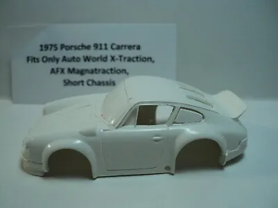 HO Slot Car Resin Body 1975 Porsche 911 Carrera White A/W (Short) Chassis ONLY • $7.99