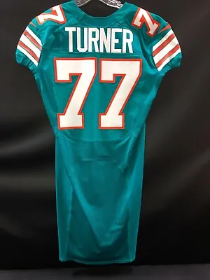 #77 Billy Turner Miami Dolphins Game Used/issued Throwback Nike Jersey Packers • $799.99