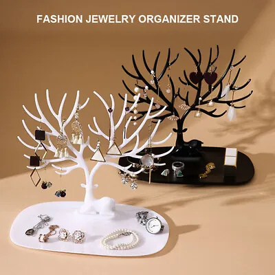 £6.34 • Buy Ring Necklace Earring Deer Tree Stand Holder Show Rack Jewelry Display Organizer