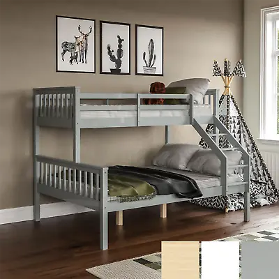 £269.99 • Buy Triple Sleeper Bunk Bed Solid Pine Single Double Kids Children Detachable Bed