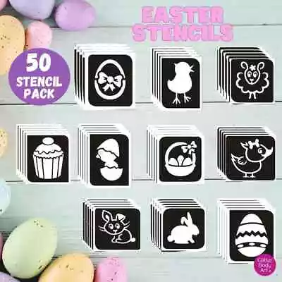 50 Easter Glitter Tattoo Stencil REFILL Pack - Easter Parade Kids Party • £4.99