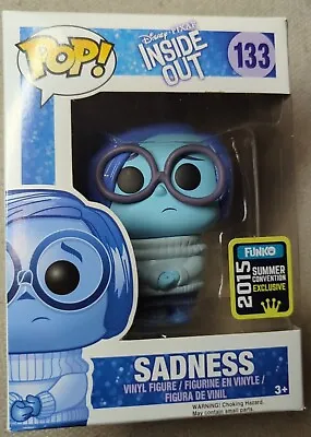 SADNESS  #133 INSIDE OUT Figure Funko + Pop Protector Pixar Disney 2015 Exc • $40