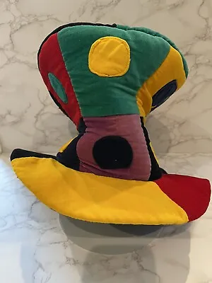 Multicolor Hat Made In Nepal 100% Cotton Mad Hatter Jester Soft Side Halloween • $49.99