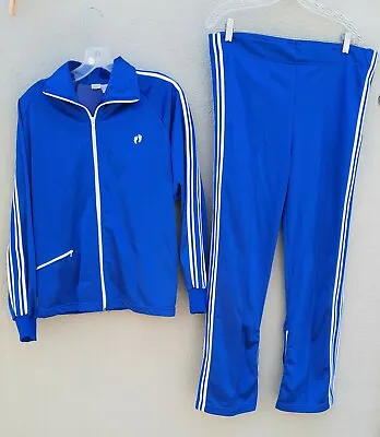 Vintage Hang Ten  Jacket And Pants Track Tennis Warmup Blue Logo Full Zip • $80