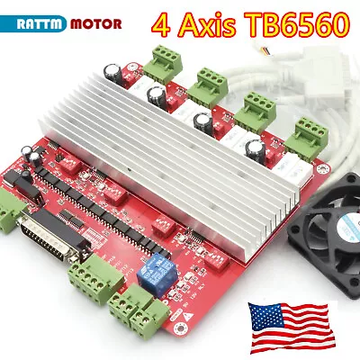 TB6560 4Axis LPT CNC Router Mach3 Controller Stepper Motor Driver Board Card〖US〗 • $35