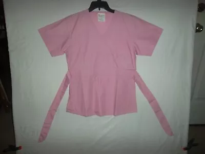 All Heart Scrub Classics Maternity Size S V Neck Solid Pink Scrub Top • $14.99