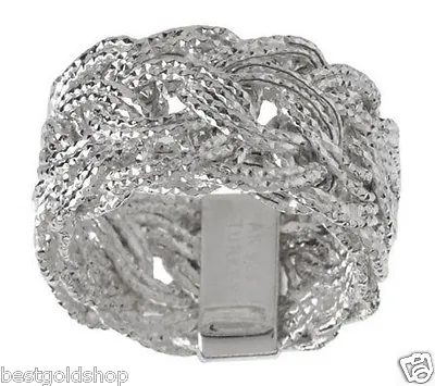 Bold Diamond Cut Woven Wheat Ring Sterling Silver 925 • $27.15