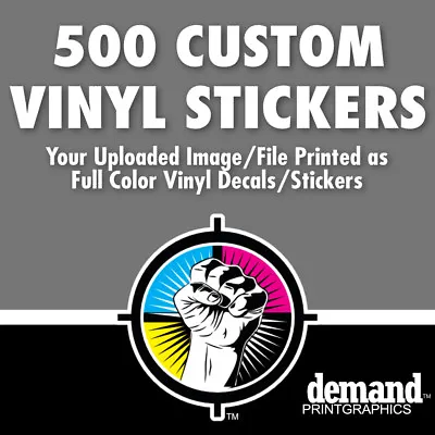 500 Custom Full Color Adhesive Vinyl Stickers Decals Labels • $295.25