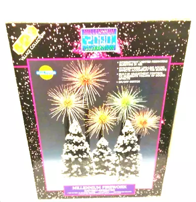 Lemax Village Collection Millennium 2000 Celebration Trees Fiber Optic Fireworks • $95