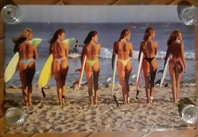 NOS Vintage OIC California Girls #2 1988 Poster Bikini Beach Bums Surfing Babes  • $39.99