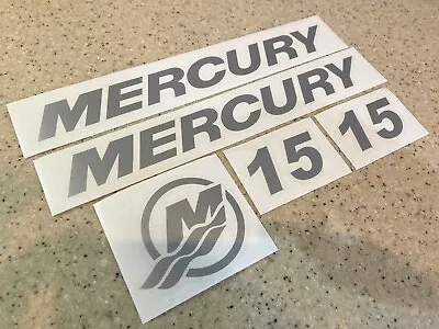 Mercury Vintage Outboard Motor 15 HP Decal Kit FREE SHIP + FREE Fish Decal! • $15