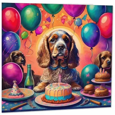 Cocker Spaniel Birthday Card - Dog Cocker Spaniel Bday Card  145mm X 145mm • £2.99