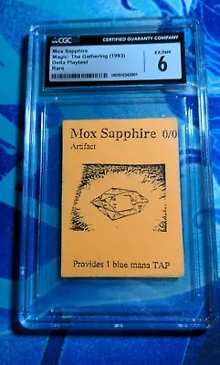 CGC 6 MtG DELTA MOX SAPPHIRE PLAYTEST Early SUPER RARE Magic The Gathering!!  • $29999