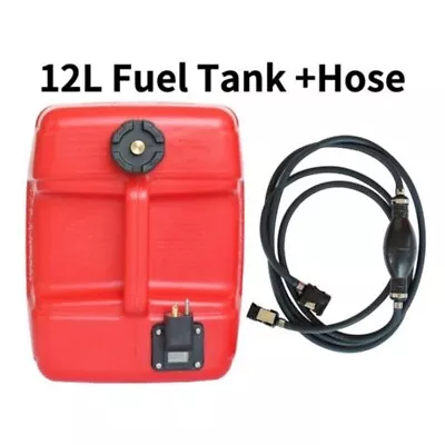 Boat Fuel Gas Tank 3.2 Gallon 12L Marine Yamaha Mercury Johnson Outboard Hose • $89.95