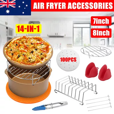 14PCS 7/8  Air Fryer Accessories Skewer Rack Cake Pizza Pan Barbecue Frying Oven • $33.95