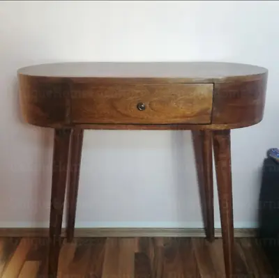 Mid Century Console Table Nordic Vanity Unit Vintage Solid Wood Dressing Desk • £259.90