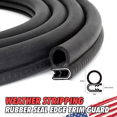Rubber U Channel Bulb Trim Seal 16ft Flexible PVC Edge Guard Trim For Car Boat • $39.89