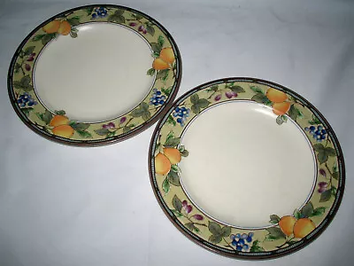 2 Mikasa Intaglio Garden Harvest Salad Plates 8 3/8  CAC29 Fruit & Leaves  More • $16.24