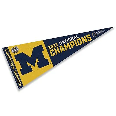 Michigan Team University Wolverines 2023 National Champions Full Size Pennant • $14.95