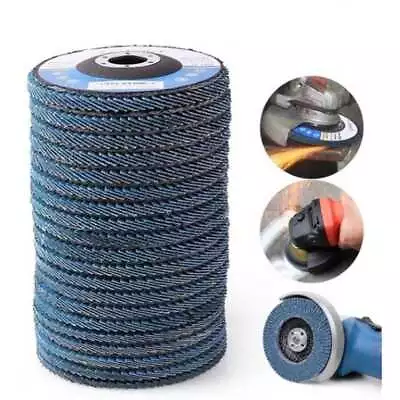 £9.99 • Buy 10x FLAP GRINDING SANDING DISCS 115mm 4.5  40 60 80 120 GRIT ANGLE WHEEL 