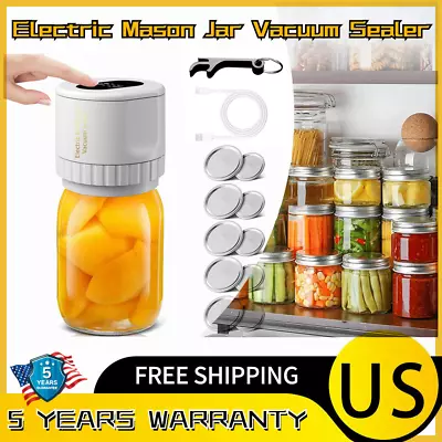 White Mason Jar Vacuum Ever Sealer Electric Auto Cordless Can Sealing Machine US • $20.97