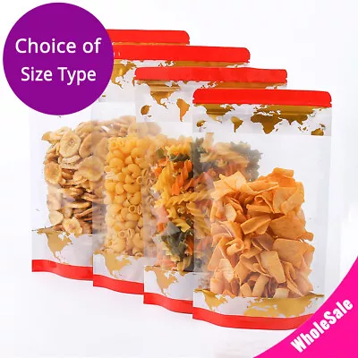 Multi-Size Clear Glossy Mylar Stand Up Zip Lock Foods Package Pouch Bag W/ Print • $5