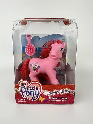 My Little Pony Strawberry Reef Butterfly Island Pink Shimmer G3 2004 Hasbro • $24.95