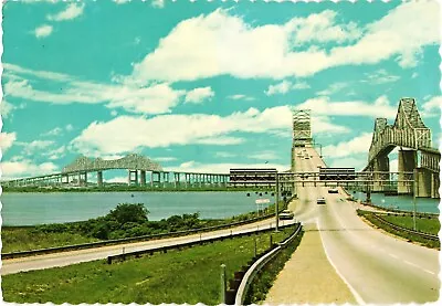 Charleston & Mt Pleasant South Carolina Cooper River Bridges Postcard 1970s • $5.99