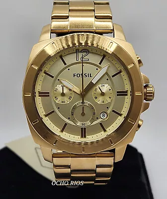 New Fossil Men's Watch Privateer Sport Chronograph Gold-tone Stainless S. Bq2694 • $69.99