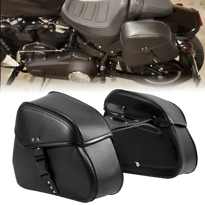 Motorcycle Side Saddlebags Luggage  For Harley Street Glide Road King Softail • $65.99