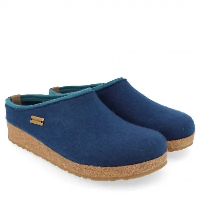 Haflinger Kris Kaskade Wool Felt Slippers Clogs Sabot Light Blue • £96.39