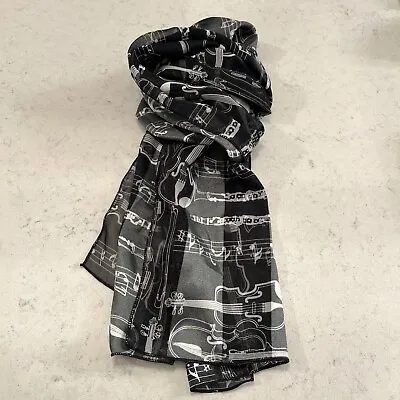 Music Note Black And White Scarf - Never Worn New! Free To Ship And On Sale! • $8.99