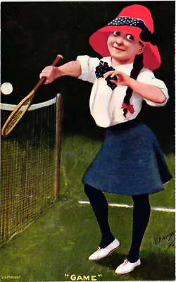 Sport Tennis Artist Signed E. P. Kinsella Game Vintage Postcard • £21.22
